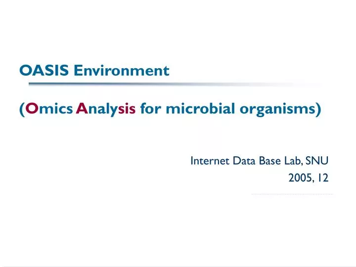 oasis environment o mics a naly sis for microbial organisms