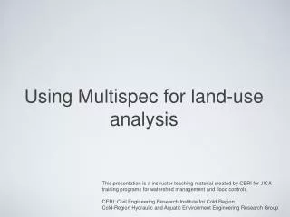 Using Multispec for land-use analysis