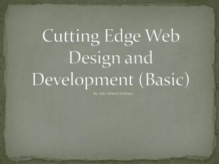 cutting edge web design and development basic