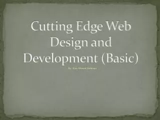 Cutting Edge Web Design and Development (Basic)