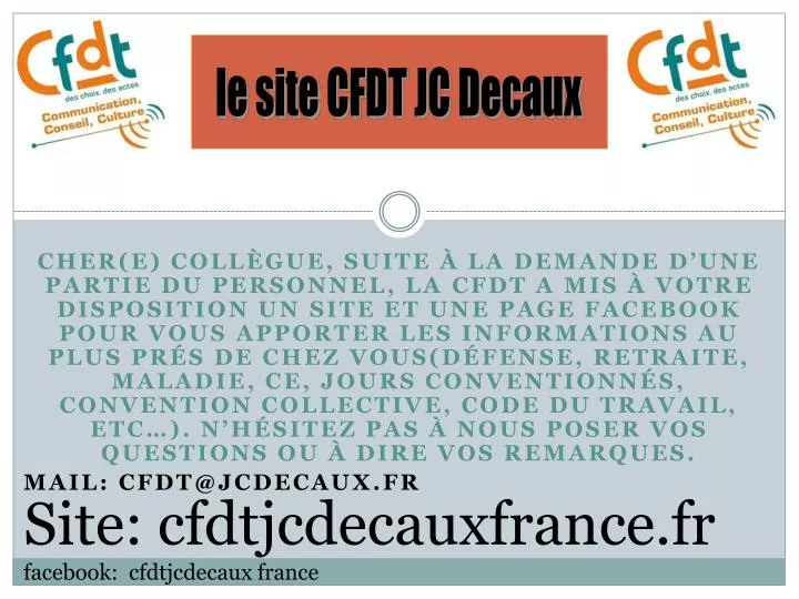 site cfdtjcdecauxfrance fr facebook cfdtjcdecaux france