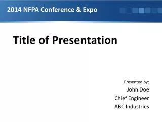 Title of Presentation