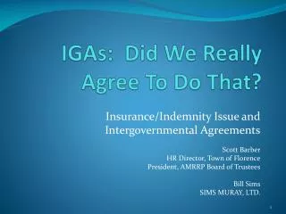 IGAs: Did We Really Agree To Do That?