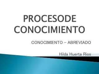 procesode conocimiento