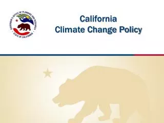 California Climate Change Policy