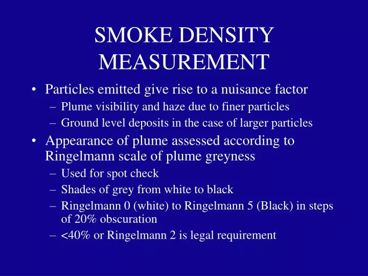 smoke density measurement