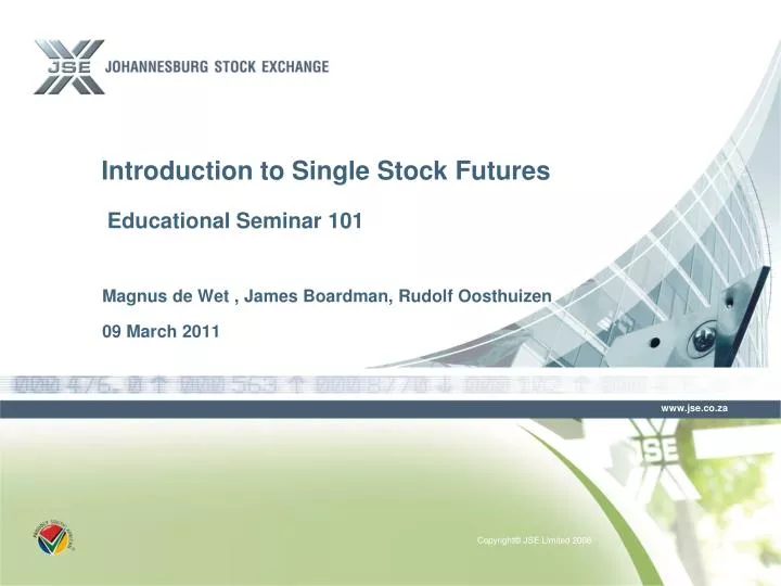 introduction to single stock futures educational seminar 101