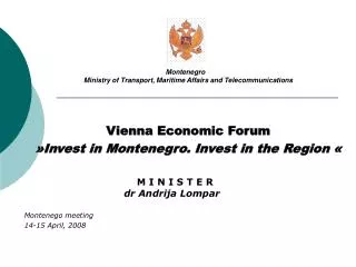 Montenegro Ministry of Transport, Maritime Affairs and Telecommunications
