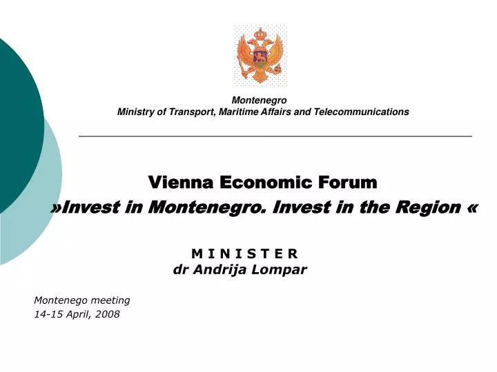 montenegro ministry of transport maritime affairs and telecommunications