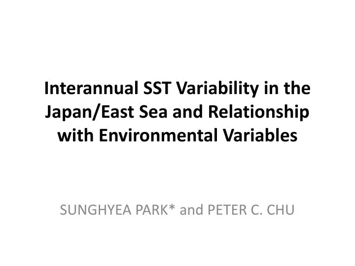 interannual sst variability in the japan east sea and relationship with environmental variables