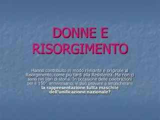 donne e risorgimento