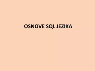 osnove sql jezika