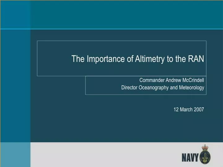 the importance of altimetry to the ran