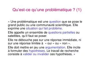 qu est ce qu une probl matique 1
