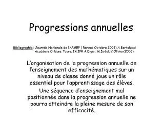 progressions annuelles