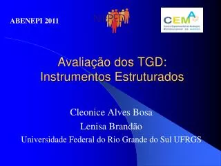avalia o dos tgd instrumentos estruturados