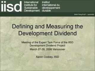 Defining and Measuring the Development Dividend