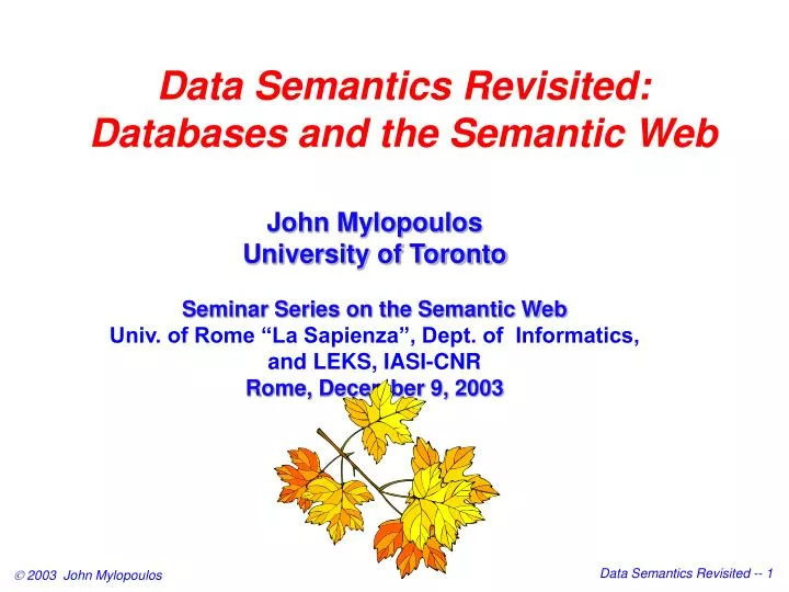 data semantics revisited databases and the semantic web