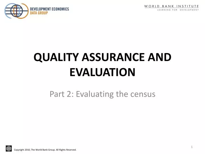 quality assurance and evaluation