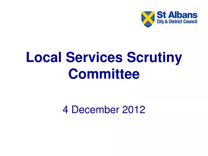 local services scrutiny committee