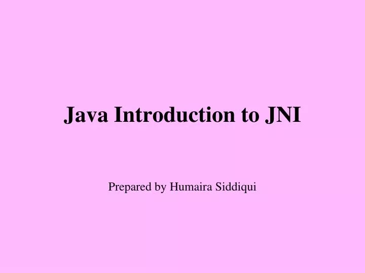 java introduction to jni