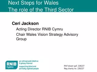Next Steps for Wales The role of the Third Sector