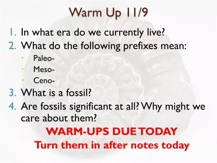 warm up 11 9