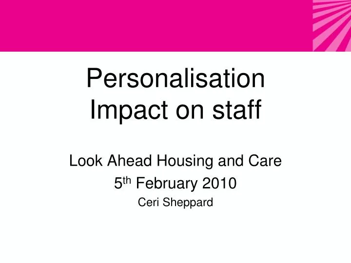 personalisation impact on staff