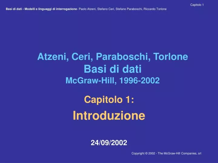 atzeni ceri paraboschi torlone basi di dati mcgraw hill 1996 2002