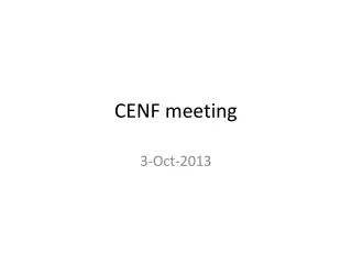 CENF meeting