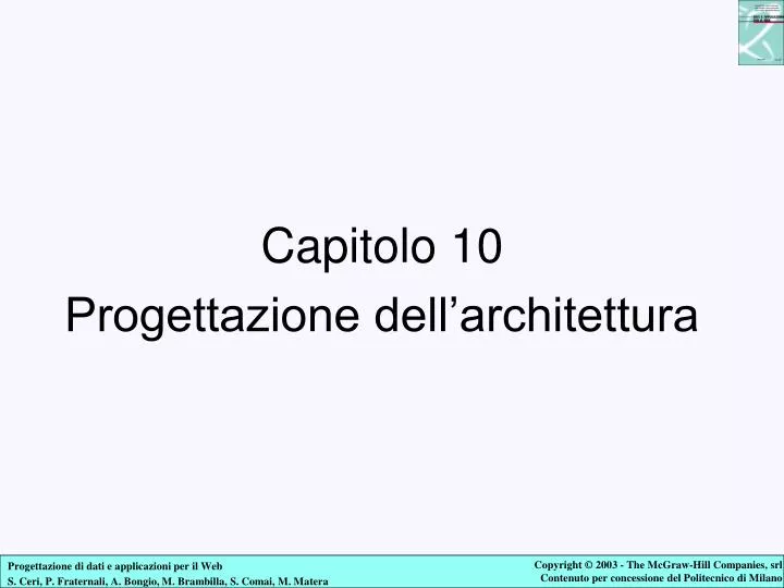 capitolo 10 progettazione dell architettura