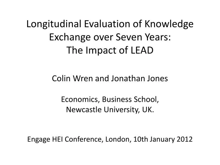 longitudinal evaluation of knowledge exchange over seven years the impact of lead