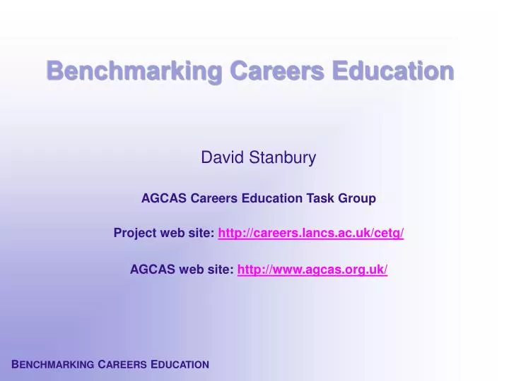 benchmarking careers education