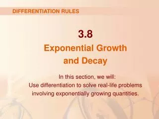 3.8 Exponential Growth and Decay