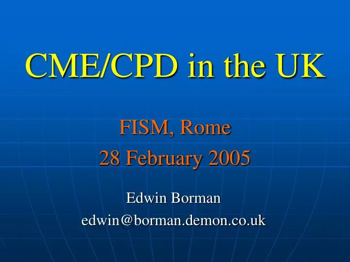 cme cpd in the uk