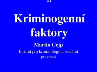 kriminogenn faktory