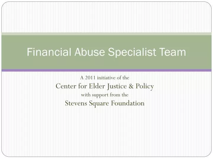 financial abuse specialist team