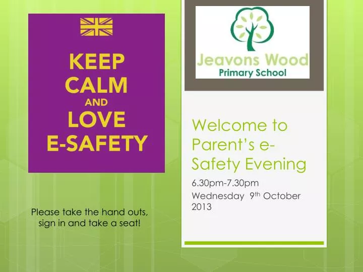 welcome to parent s e safety evening