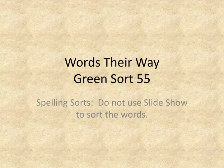 words their way green sort 55