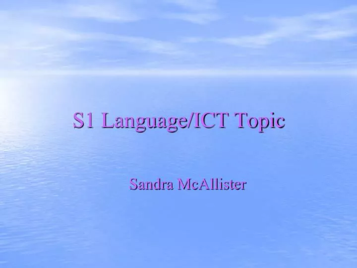 s1 language ict topic
