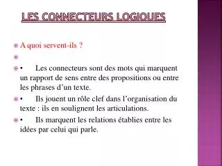 les connecteurs logiques