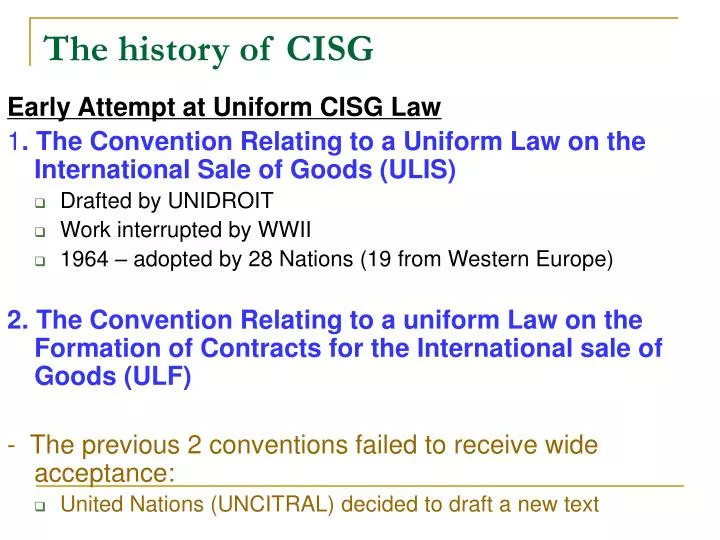 the history of cisg