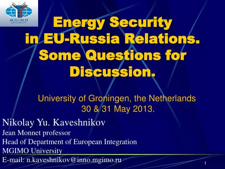 energy security in eu russia relations some questions for discussion