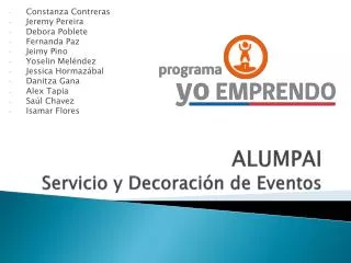 alumpai servicio y decoraci n de eventos