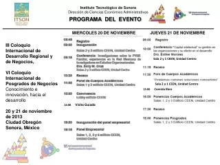 Instituto Tecnológico de Sonora Dirección de Ciencias Económico Administrativas