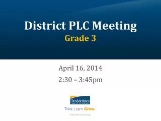 District PLC Meeting Grade 3