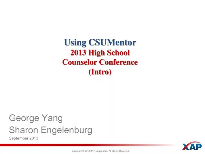 using csumentor 2013 high school counselor conference intro