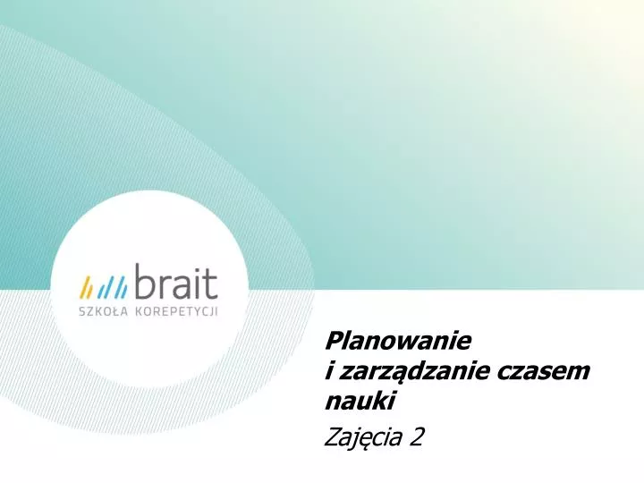 planowanie i zarz dzanie czasem nauki zaj cia 2