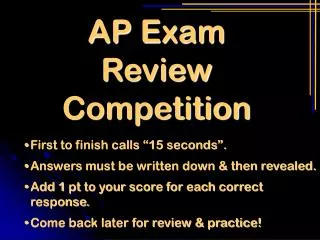 AP Exam Review Competition