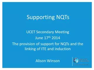 Supporting NQTs